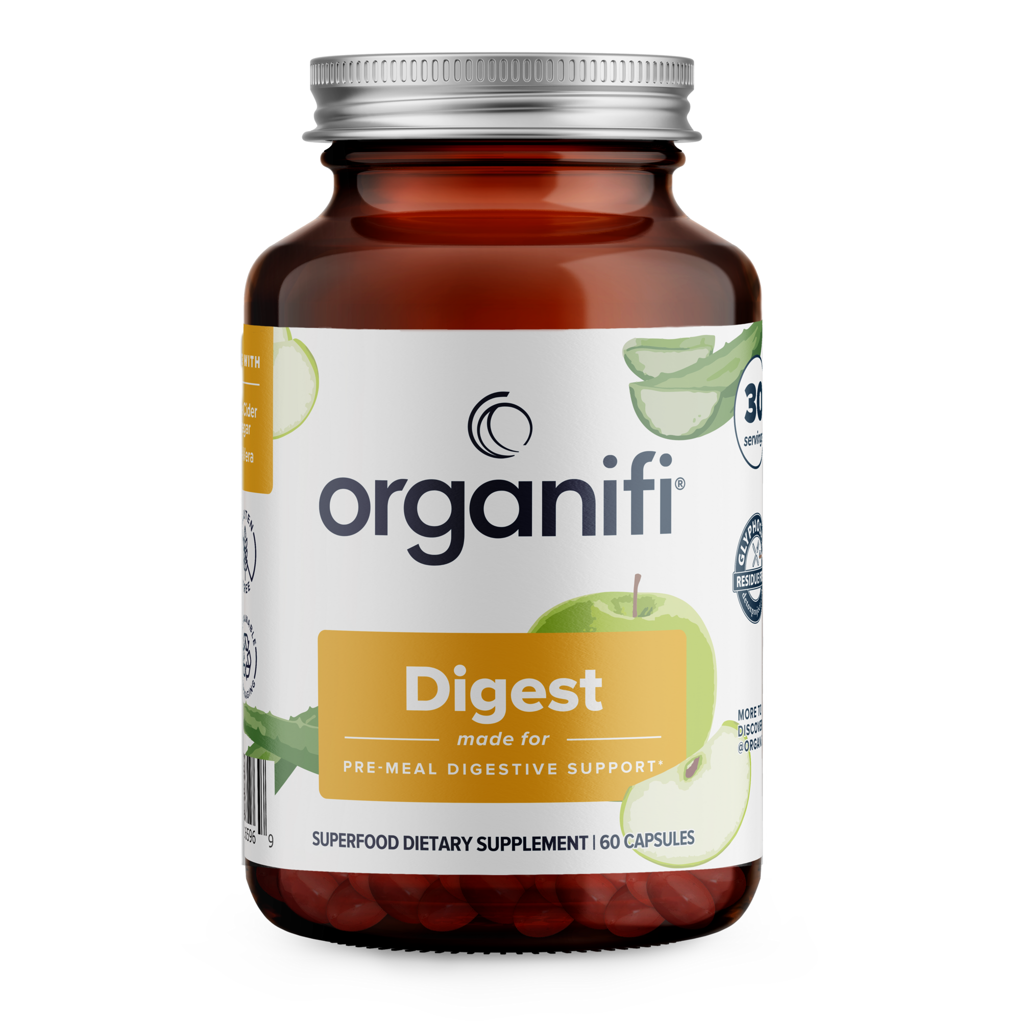Organifi Digest - Ultimate Pre-Meal Digestion Support Capsule with Aloe  Vera, ACV & Digestive Enzymes – organifi