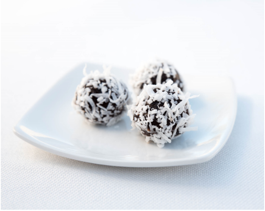 No Bake Chocolate Almond Butter Coconut Balls