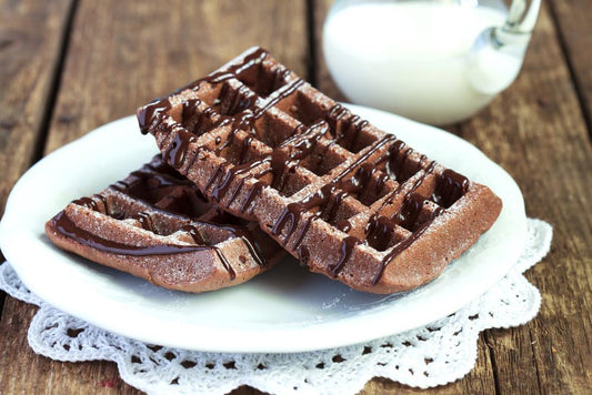Mother's Day Gluten Free Chocolate Waffles For Breakfast In Bed