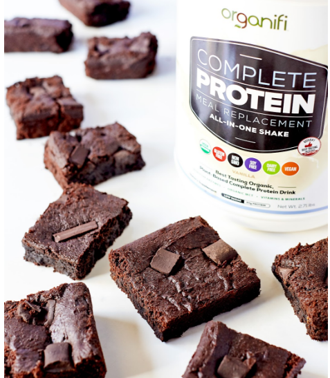Vegan Chocolate Chunk Protein Brownies
