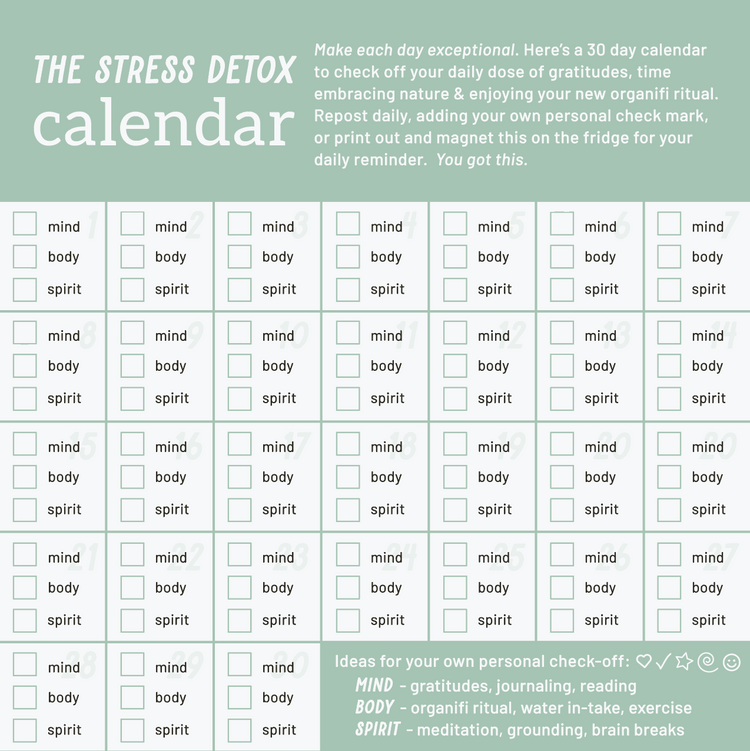 Stress Detox Calendar